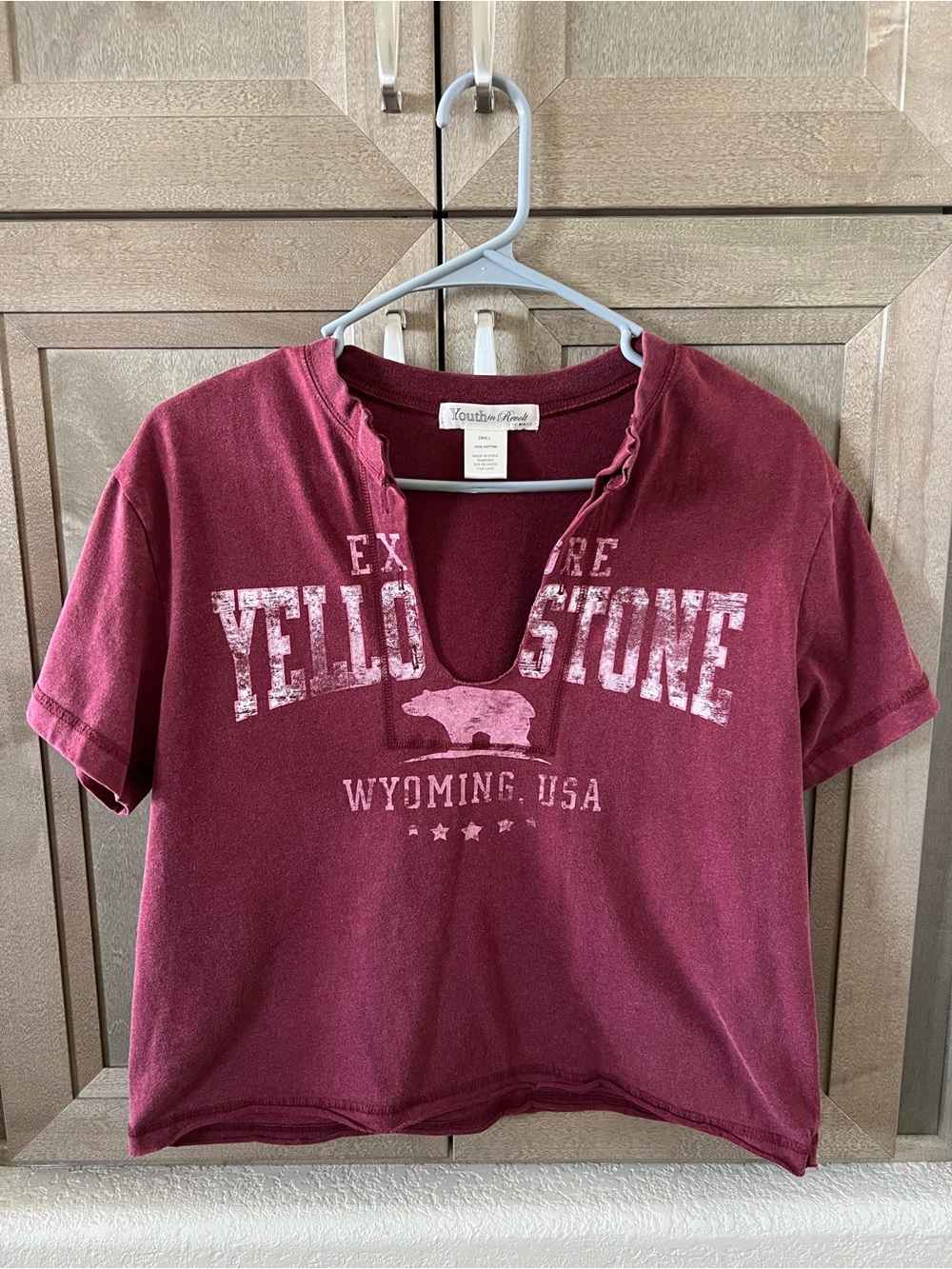 Youth & Root Burgundy Yellowstone Wyoming Graphic Tee